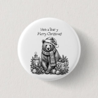 Prettig berig Kerstfeest Ronde Button 3,2 Cm