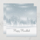 Prettig Chanoeka Sneeuwlandschap Natuur Mooie Jood Feestdagenkaart (Voorkant / Achterkant)