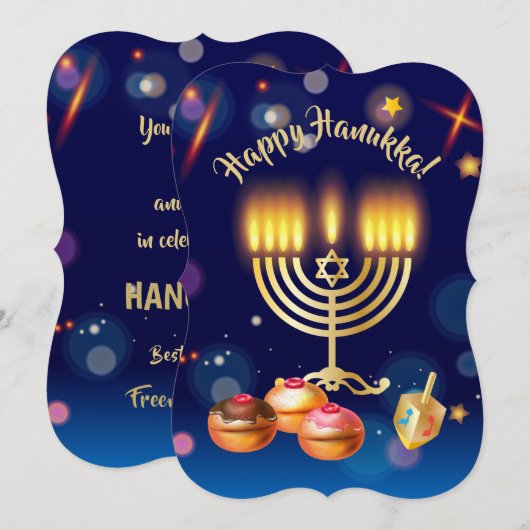 Prettig Chanukka Feest der Lichten Kaart (Voorkant / Achterkant)