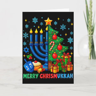 Prettig Chrismukkah Gelukkig Kerstmis Hanukkah Pyj Kaart