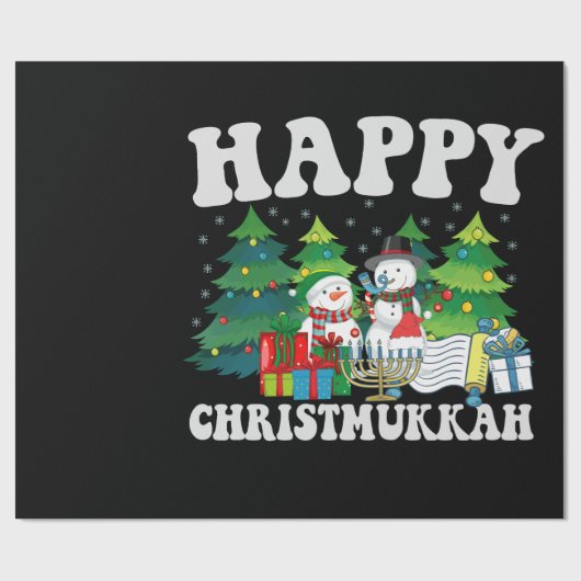 Prettig Chrismukkah Grappig Hanukkah Kerstcadeau Cadeaupapier (Vlak)