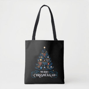 Prettig Chrismukkah Joods feest Hanukkah Draagtas