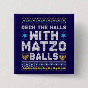 Prettig Chrismukkah Joods Kerstmis Hanukkah Vierkante Button 5,1 Cm