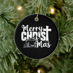 Prettig Christ Mas Christelijk Kerstmis Jezus Fami Keramisch Ornament