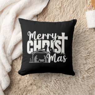 Prettig Christ Mas Christelijk Kerstmis Jezus Fami Kussen