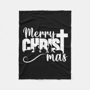 Prettig Christ Mas Christelijk Kerstmis Jezus Kers Fleece Deken