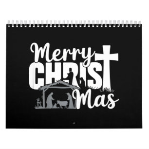 Prettig Christmas Christelijk Kerstmis Jezus Famil Kalender