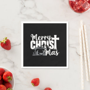 Prettig Christmas Christelijk Kerstmis Jezus Famil Servet