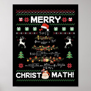 Prettig Christmath Leuk Kerstmis Wiskunde Boom Stu Poster
