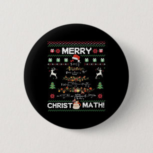 Prettig Christmath Leuk Kerstmis Wiskunde Boom Stu Ronde Button 5,7 Cm