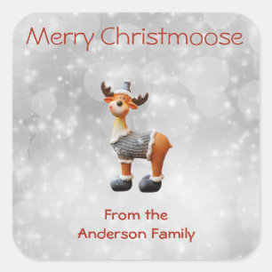 Prettig Christmoos met een hoed op Vierkante Sticker