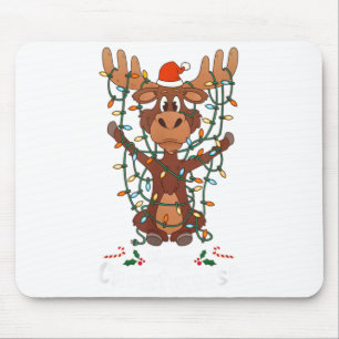 Prettig Christmoose Kerst Mooses Kerstboom Licht Muismat