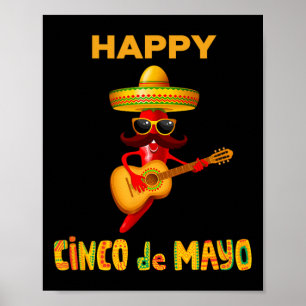 Prettig Cinco De Mayo voor Mexicaanse Feestkleding Poster