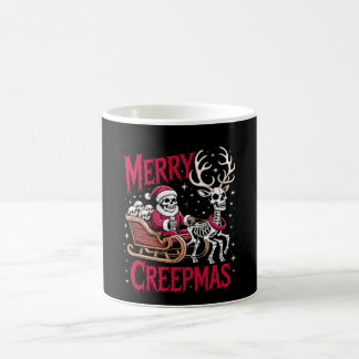 Prettig CreepKerst Skelet Kerstman Slee Rand Xmas Koffiemok