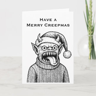 Prettig Creepmas Monster Kerstmis Kaart