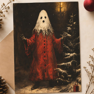Prettig Creepmas Vintage Geest Gothische Kerstmis Briefkaart