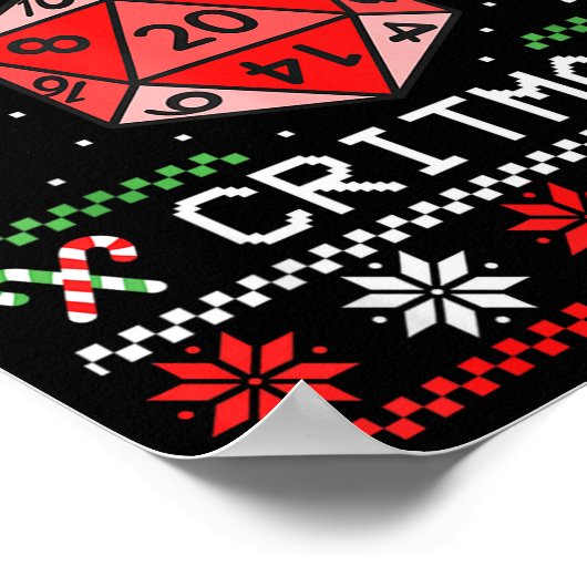 Prettig Critmas Kerst Rpg Bordspel Rollenspel U Poster (Hoek)