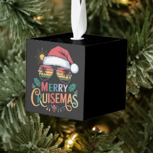 Prettig Cruisemas 2024 Kerstman Kerst Reindeer Kubus Ornament