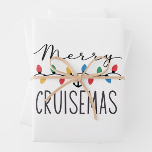 Prettig Cruisemas Familie Kerst Cruise Reis Inpakpapier Vel