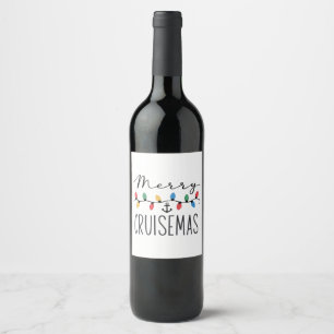 Prettig Cruisemas Familie Kerst Cruise Reis Wijn Etiket
