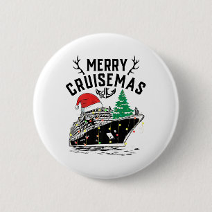 Prettig Cruisemas Kerstmis Familie Cruise Schip Pr Ronde Button 5,7 Cm