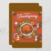 Prettig Dankdag Feestdagenkaart (Voorkant / Achterkant)