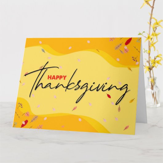 Prettig Dankfeest Kaart (Gele Bloem)