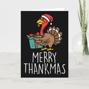 Prettig Dankmas Kerstmis Kalkoen Dag Thanksgiving Kaart