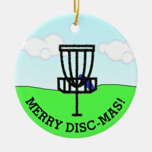 Prettig Disc-Mas Grappige Disc Golf Kerstmis Keramisch Ornament