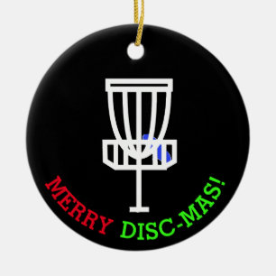 Prettig Disc-Mas Grappige Disc Golf Kerstmis Keramisch Ornament