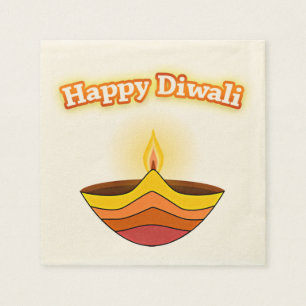 Prettig Divali en Diya-lamp Servetten