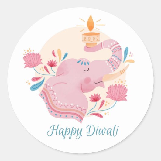 Prettig Divali   Ronde Sticker (Voorkant)