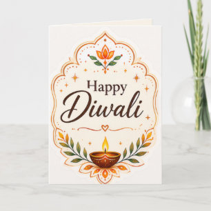 Prettig Divali Traditionele Diya Kaart