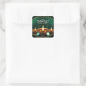 Prettig Divali Vierkante Sticker (Tas)