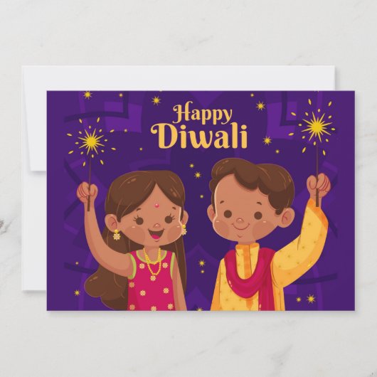 Prettig Diwali Vakantiekaart Feestdagenkaart (Voorkant)