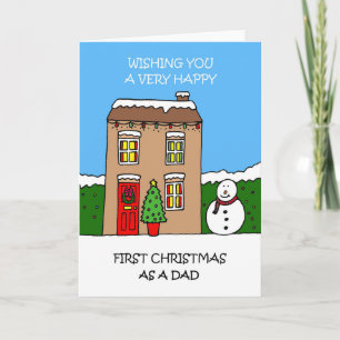Prettig eerste kerstfeest als vader feestdagen kaart