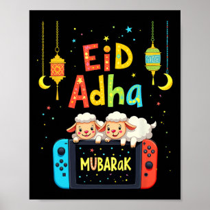 Prettig Eid Mubarak Gamen Voor Moslim Gamer Kinder Poster