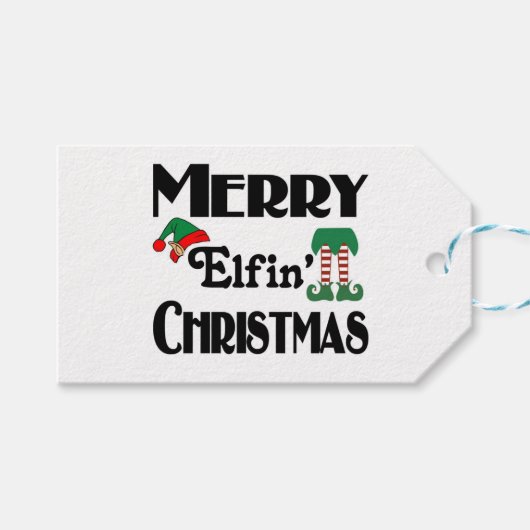 Prettig Elfjes Kerstmis Cadeaulabel (Voorkant (Horizontaal))