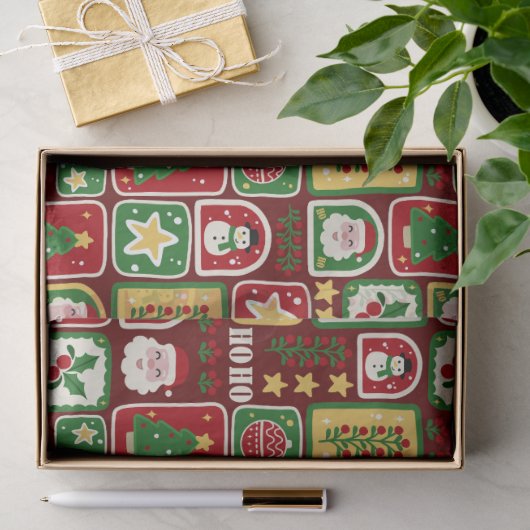Prettig en helder Kerstmis  Tissuepapier (Geschenk)