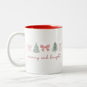 Prettig en vrolijk Kerstmis  Tweekleurige Koffiemok