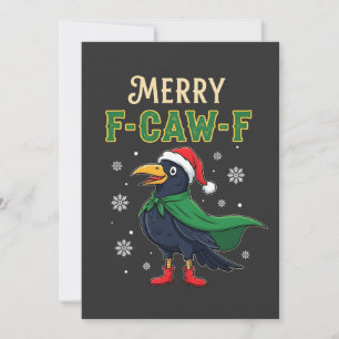 Prettig F-Caw-F Fijne Kerst Raven Kraai Kerstman  Kaart