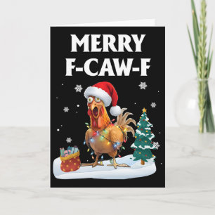 Prettig F-caw-f Grappige Kip Kerstman Haan Kerstmi Kaart