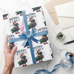 Prettig F-CAW-F Kerstmis Raven Xmas Kerstman hoed  Cadeaupapier
