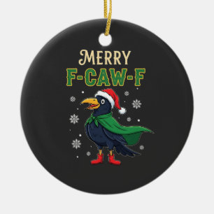 Prettig F-Kraai-F Leuke Kerst Raven Kraai Sinterkl Keramisch Ornament