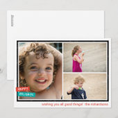 Prettig feest Border x3 Feestdagenkaart (Voorkant / Achterkant)