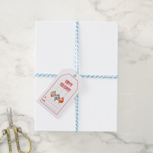 Prettig feest cadeaulabel (Met Touw)