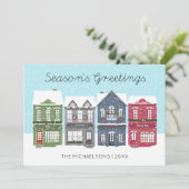 Prettig feest in Kerststad | Foto Kerstkaart (Staand voorkant)