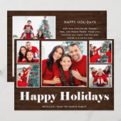 Prettig feest | Kerstmis Rustieke fotorooster Feestdagenkaart (Voorkant / Achterkant)