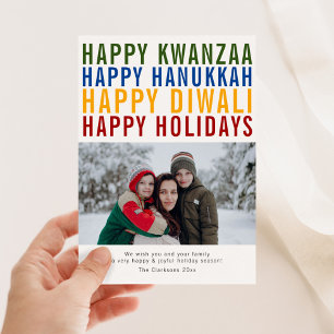 Prettig feest, Kwanzaa, Diwali, Hanukkah Feestdagenkaart