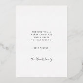 Prettig feest Minimalistisch scriptief Rose goud Folie Feestdagenkaart (Achterkant)